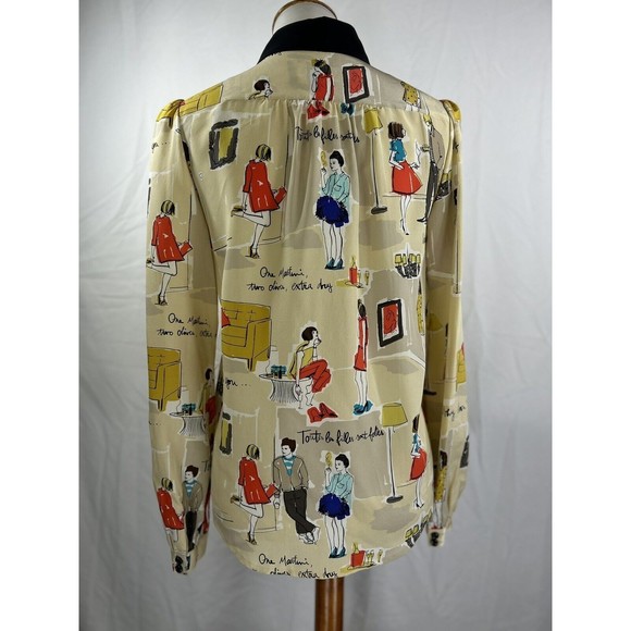 Kate Spade Blouse Size 4 Silk Top Garance Dore Collaboration Limited Edition NWT - Picture 5 of 6